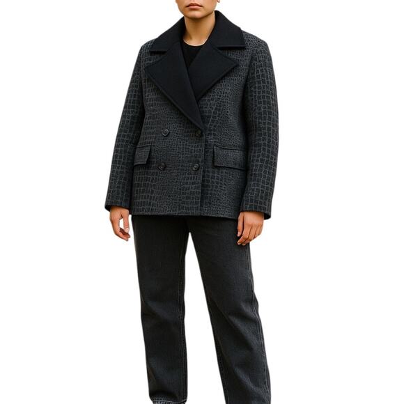 Patrizia Pepe Wool Cashmere Double Breasted Coat Gray Size 42/ S - Picture 1 of 10